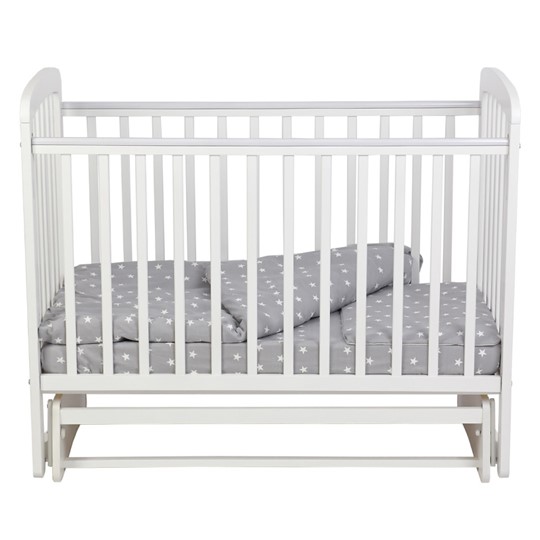 Кроватка для новорожденных с маятником POLINI Kids Simple 304 Белый в Лангепасе - изображение 7