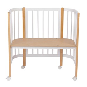 Кроватка детская приставная POLINI Kids Simple 105 Белый / Бук в Нягани - предосмотр 5