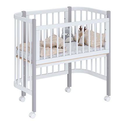 Приставная кровать POLINI Kids Simple 105 Белый / Серый в Урае - изображение
