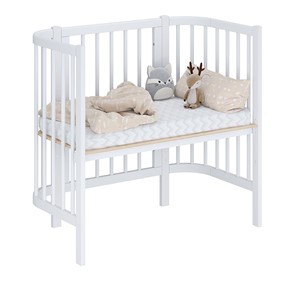 Кроватка детская приставная POLINI Kids Simple 105 Белый в Радужном - предосмотр 1