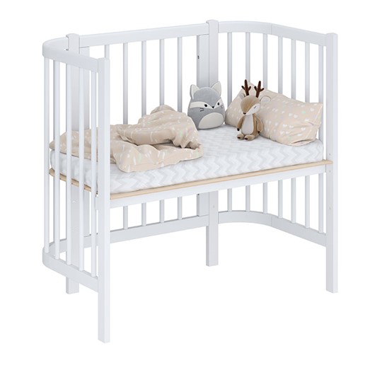 Кроватка детская приставная POLINI Kids Simple 105 Белый в Нижневартовске - изображение 1