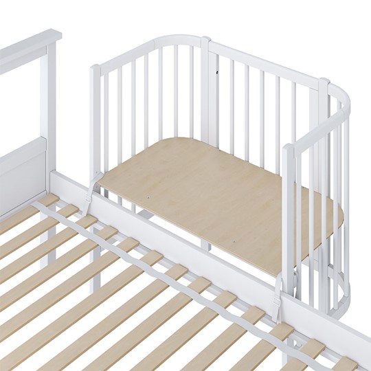 Кроватка детская приставная POLINI Kids Simple 105 Белый в Нижневартовске - изображение 2