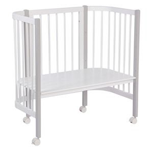 Кроватка детская приставная POLINI Kids Simple 120 Белый / Серый в Нижневартовске - предосмотр 1