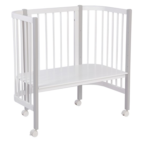 Кроватка детская приставная POLINI Kids Simple 120 Белый / Серый в Нижневартовске - изображение 1