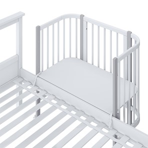 Кроватка детская приставная POLINI Kids Simple 120 Белый / Серый в Когалыме - предосмотр 4
