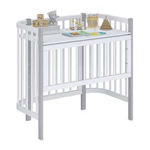 Кроватка детская приставная POLINI Kids Simple 120 Белый / Серый в Нижневартовске - предосмотр 5