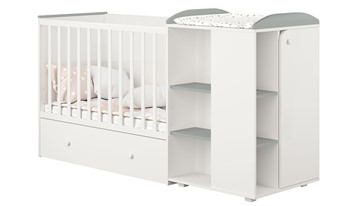 Детская кровать-трансформер с комодом POLINI Kids Ameli 800 Белый / Серый, серия AMELI в Радужном - предосмотр 1