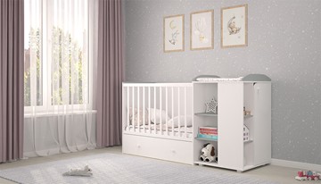 Детская кровать-трансформер с комодом POLINI Kids Ameli 800 Белый / Серый, серия AMELI в Лангепасе - предосмотр 2