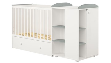 Детская кровать-трансформер с комодом POLINI Kids Ameli 800 Белый / Серый, серия AMELI в Нягани