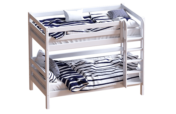Детская двухъярусная кровать Авалон, восковая эмаль с прямой лестницей в Сургуте - изображение