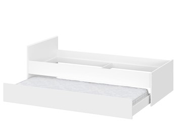 Детская выкатная кровать Токио, белый текстурный (одинарная (0,9х2,0) + выкатная) в Нижневартовске