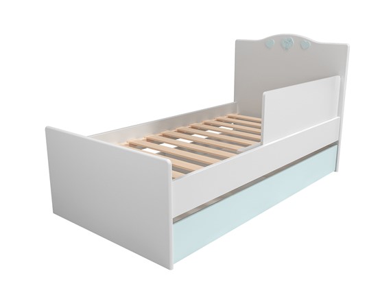 Детская кровать с ящиком и ограничителем НМ 041.07 «Лилу/Птички» в Когалыме - изображение