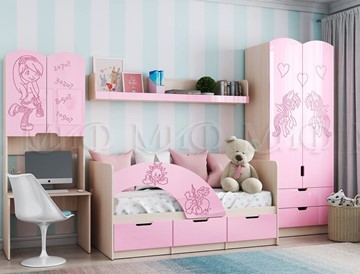 Гарнитур детской мебели Юниор-3, Розовый металлик в Лангепасе