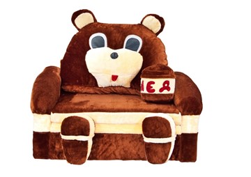 Детский диван Медведь с подушкой, ширина 120 см в Ханты-Мансийске