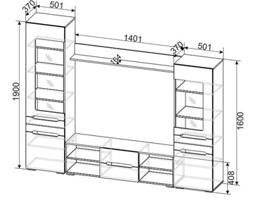 Набор мебели в гостиную МГС-6, венге/белый глянец в Лангепасе - предосмотр 3