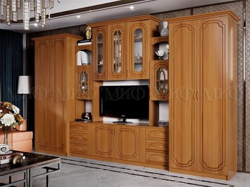 Гостиный гарнитур Альберт со шкафами, глянцевый в Советском