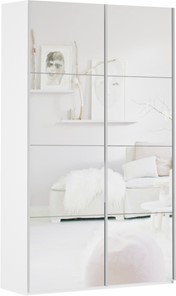 Шкаф 2-дверный Прайм (Зеркало/Зеркало) 1200x570x2300, белый снег в Сургуте