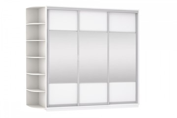 Шкаф 3-створчатый Экспресс (Комби), со стеллажом 2400х600х2200, белый снег в Когалыме