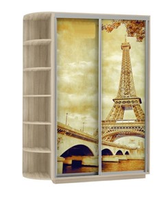 Шкаф двухдверный Экспресс 1900x600x2200, со стеллажом, Париж/дуб сонома в Нягани
