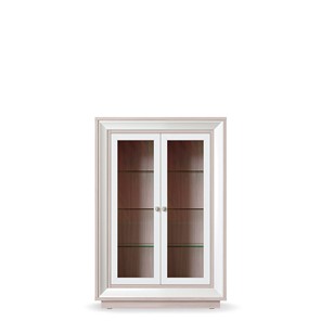 шкаф 2-х дверный (2 стеклодвери) низкий Прато 998, Ясень светлый \ жемчуг в Югорске