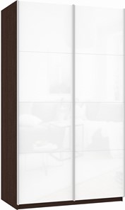 Шкаф 2-створчатый Прайм (Белое стекло/Белое стекло) 1200x570x2300, венге в Пыть-Яхе