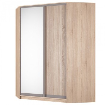 Шкаф угловой Аларти (YA-198х1400(602) (8) Вар. 2; двери D5+D6), с зеркалом в Сургуте - изображение
