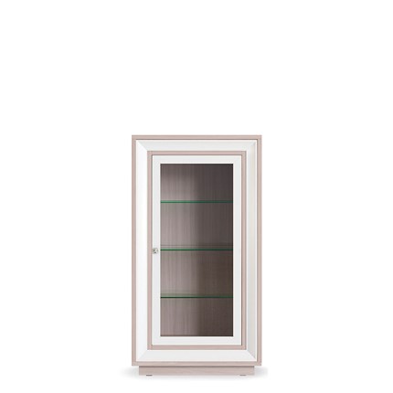 Шкаф низкий  (1 стеклодверь) Прато 776, Ясень светлый \ жемчуг в Когалыме - изображение