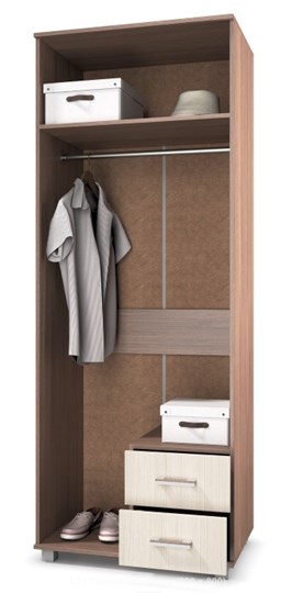 Распашной шкаф Е-24, Анкор светлый/темный в Когалыме - изображение 1