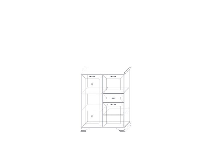 Шкаф низкий  (1 стеклодверь) Сиена, Бодега белый / патина золото в Югорске - изображение 1