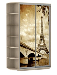 Шкаф Хит, 1500x600x2200, фотопечать, со стеллажом, париж, шимо светлый в Сургуте