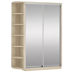 Шкаф 2-дверный Экспресс (2 зеркала), со стеллажом 1700x600x2400, дуб сонома в Пыть-Яхе