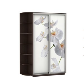 Шкаф двухдверный Экспресс 1500x600x2200, со стеллажом, Орхидея белая/венге в Когалыме - предосмотр