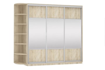 Шкаф трехдверный Экспресс (Комби), со стеллажом 2400х600х2400, дуб сонома в Когалыме
