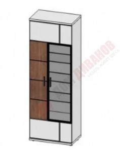 Шкаф витрина со стеклом левая Корано, Бм.Кор-01, белый экспо/ольха текстурная в Нижневартовске