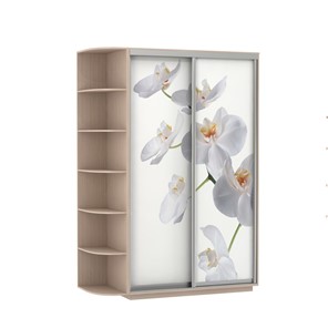 Шкаф Экспресс 1700x600x2200, со стеллажом, Орхидея белая/дуб молочный в Ханты-Мансийске