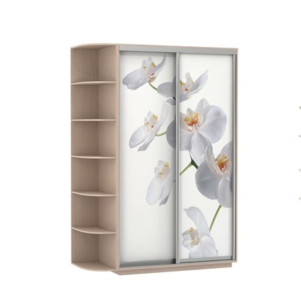 Шкаф Экспресс 1700x600x2200, со стеллажом, Орхидея белая/дуб молочный в Югорске - изображение