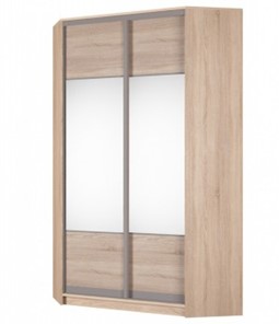 Шкаф угловой Аларти (YA-230х1250(602) (2) Вар. 1; двери D3+D3), с зеркалом в Лангепасе