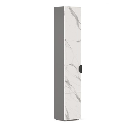 Шкаф 1-створчатый 400 левый Вилена ЛД 138.120.000, Оникс Серый/Монте белый в Лангепасе - изображение