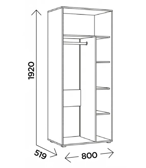 Шкаф двухдверный Виллитус М1 дуб вотан/графит в Лангепасе - изображение 1
