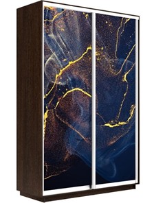 Шкаф 2-х створчатый Экспресс 1200x450x2200, Абстракция золотая пыль/венге в Нижневартовске