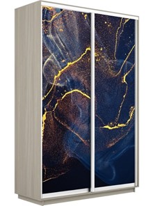 Шкаф 2-х створчатый Экспресс 1400x600x2400, Абстракция золотая пыль/шимо светлый в Лангепасе