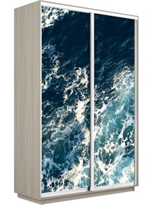 Шкаф 2-х створчатый Экспресс 1400x600x2400, Морские волны/шимо светлый в Лангепасе