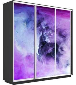 Шкаф 3-дверный Экспресс 1800х450х2200, Фиолетовый дым/серый диамант в Радужном