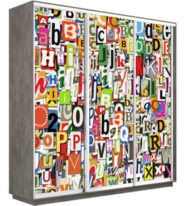 Шкаф 3-х дверный Экспресс 1800х450х2400, Буквы/бетон в Югорске