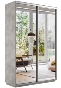Шкаф 2-дверный Экспресс (2 зеркала) 1600x450x2200, бетон в Когалыме