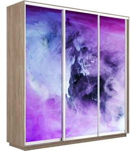 Шкаф 3-створчатый Экспресс 2100х600х2200, Фиолетовый дым/дуб сонома в Лангепасе
