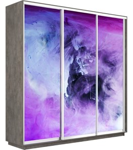 Шкаф Экспресс 2400х600х2200, Фиолетовый дым/бетон в Югорске - предосмотр