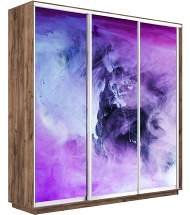 Шкаф 3-х дверный Экспресс 2400х600х2200, Фиолетовый дым/дуб табачный в Когалыме - изображение