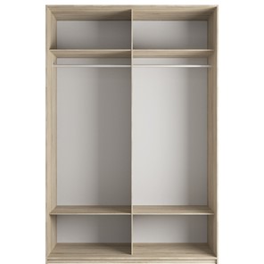 Шкаф 2-х дверный Эста (Зеркало/Стекло черное) 1800x660x2400, венге мали в Лангепасе - предосмотр 1
