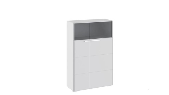 Распашной шкаф Наоми комбинированный двухстворчатый, цвет Белый глянец ТД-208.07.29 в Когалыме - изображение